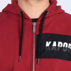 hoodie zippé olive cognac